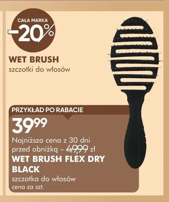 Szczotka do włosów WET BRUSH Flex Dry Black promocja w Super-Pharm