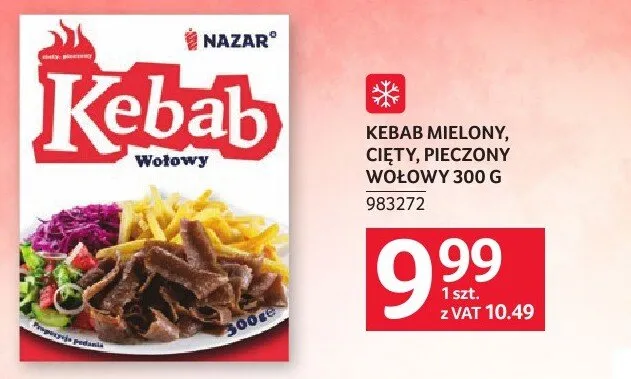 Kebab mielony, cięty, pieczony wołowy 300 g promocja w Selgros