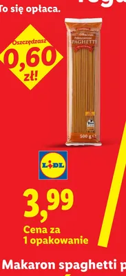 Makaron spaghetti 500g promocja w Lidl