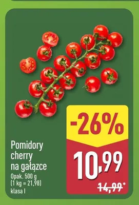 Pomidory cherry na gałązce promocja w Aldi