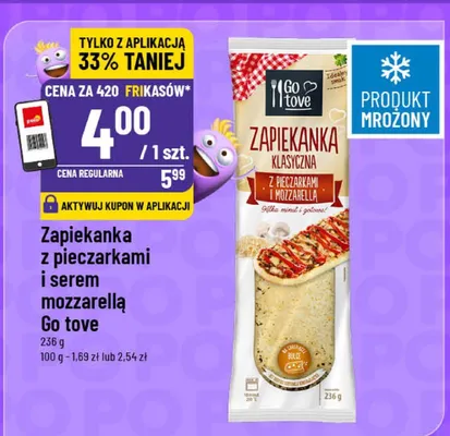 Zapiekanka z pieczarkami i serem mozzarella Go tove promocja w POLOmarket