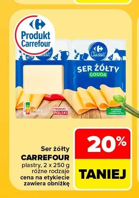 Ser żółty Carrefour plastry 2-pak promocja w Carrefour