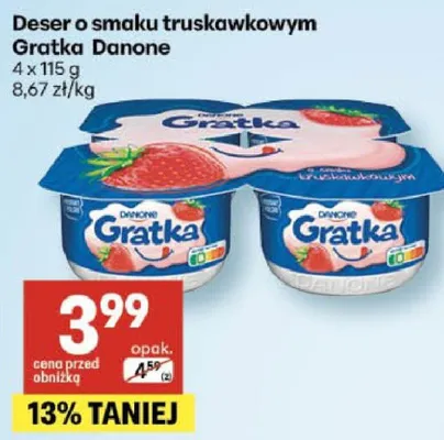 Deser o smaku truskawkowym promocja w Delikatesy Centrum
