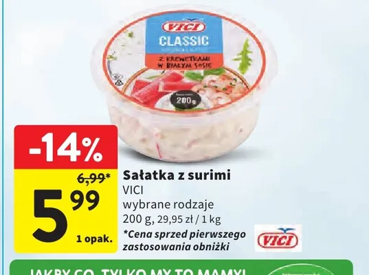 Sałatka z surimi Vici promocja w Intermarche