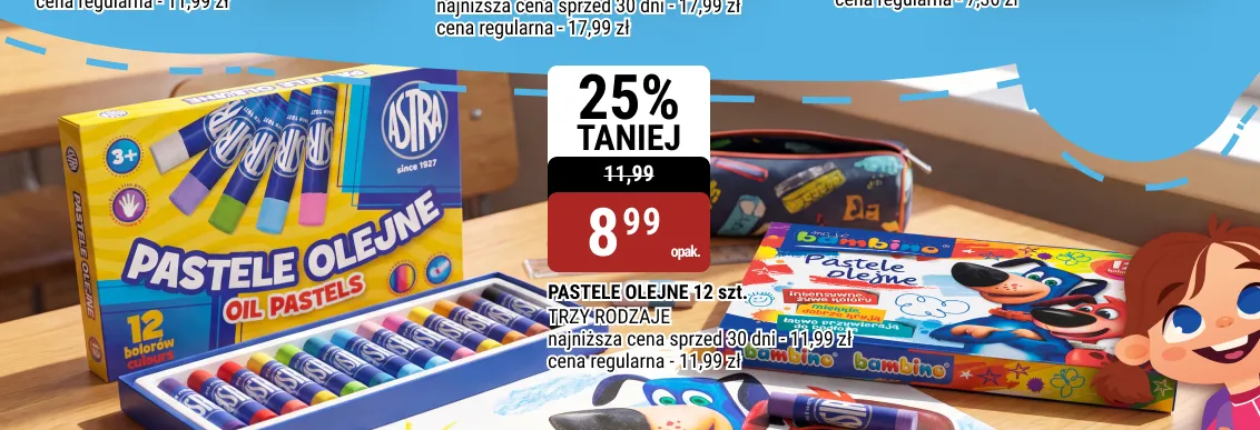 Pastele olejne Astra 12 szt. promocja w bi1