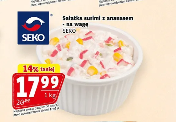Sałatka surimi z ananasem Seko promocja w Prim Market