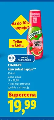 Koncentrat napoju Tymbark jabłko-arbuz promocja w Lidl