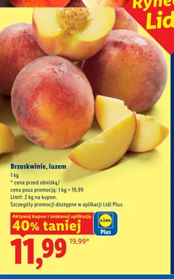 Brzoskwinie luzem promocja w Lidl