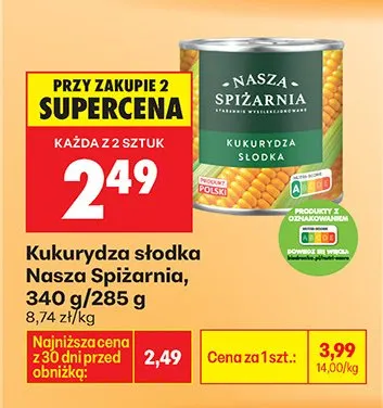 Kukurydza słodka promocja w Biedronka