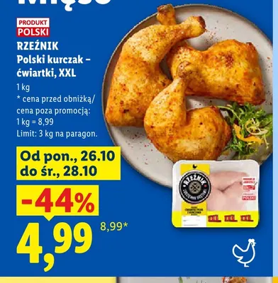Polski kurczak ćwiartki XXL Rzeźnik promocja w Lidl