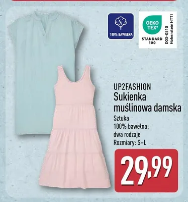 Sukienka muślinowa damska UP2FASHION promocja w Aldi