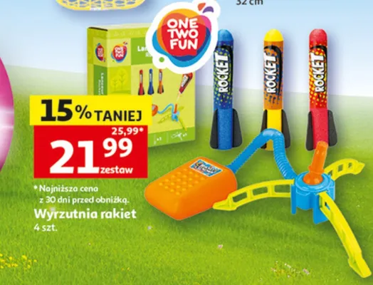 Wyrzutnia rakiet ONE TWO FUN 4szt. promocja w Auchan