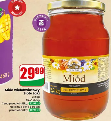 Miód wielokwiatowy promocja w Dino