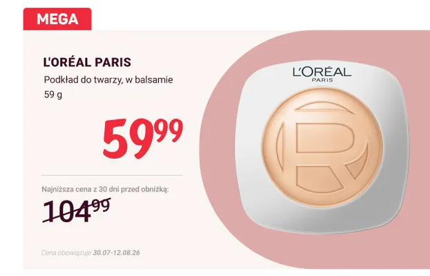 Podkład do twarzy w balsamie L'Oréal Paris promocja w Rossmann