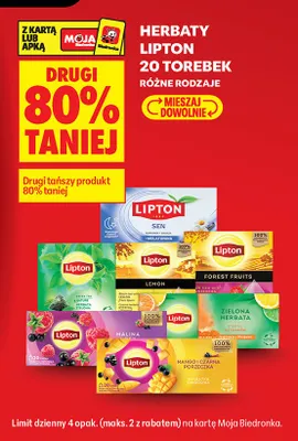 Herbata Lipton 20 torebek promocja w Biedronka