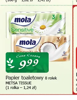 Papier toaletowy Mola Sensitive 8-pak promocja w CEZAR Delikatesy