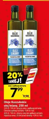 Olej lniany Oleje Kaszubskie promocja