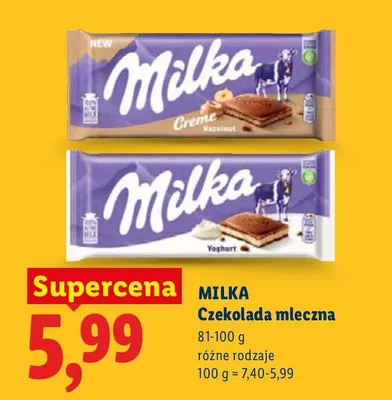 Czekolada mleczna różne rodzaje promocja w Lidl