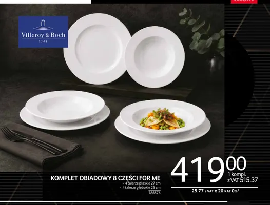 Komplet obiadowy 8 części For Me Villeroy & Boch promocja w Selgros