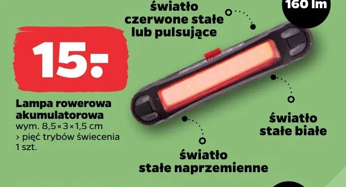 Lampa rowerowa akumulatorowa promocja w Netto