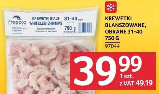 Krewetki blanszowane, obrane 31-40 promocja w Selgros