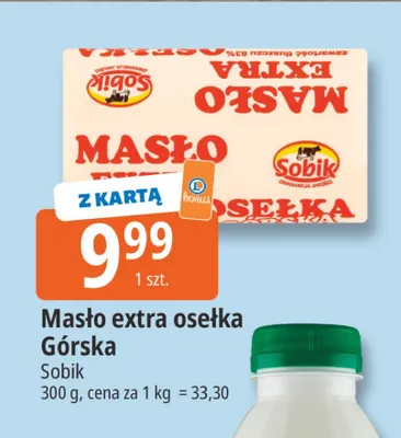 Masło extra osełka Górska Sobik promocja w Leclerc