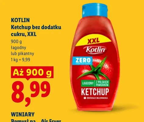 Ketchup bez dodatku cukru łagodny XXL Kotlin promocja w Lidl
