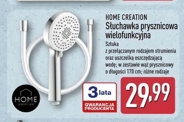 Słuchawka prysznicowa wielofunkcyjna Home Creation promocja w Aldi
