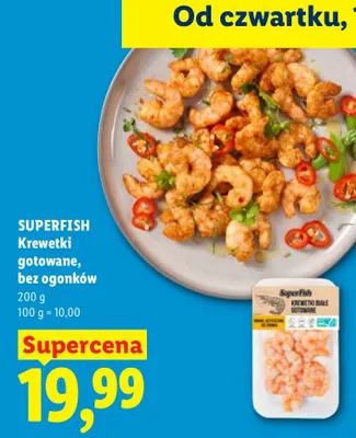 Krewetki gotowane bez ogonków promocja w Lidl