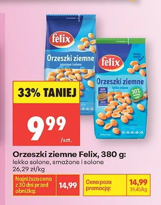 Orzeszki ziemne Felix lekko solone promocja w Biedronka