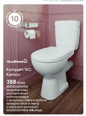 Kompakt WC GoodHome Kamori z odpływem pionowym promocja w Castorama