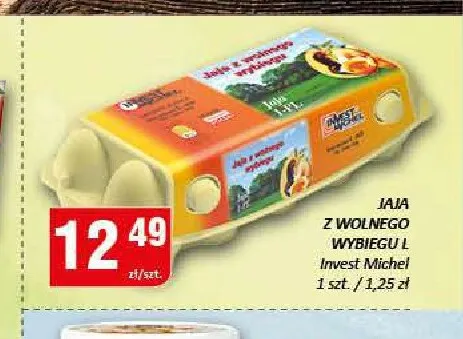 Jajka kurze z wolnego wybiegu Invest Michel L promocja w Chorten