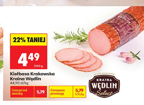 Kiełbasa krakowska Kraina Wędlin promocja w Biedronka