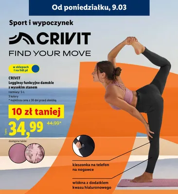 Legginsy funkcyjne damskie z wysokim stanem promocja w Lidl