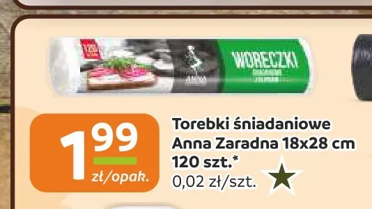 Torebki śniadaniowe Anna Zaradna 18x28 cm promocja w Społem Częstochowa