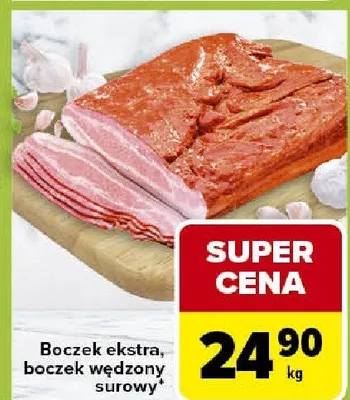 Boczek ekstra, boczek wędzony surowy promocja w Carrefour Express