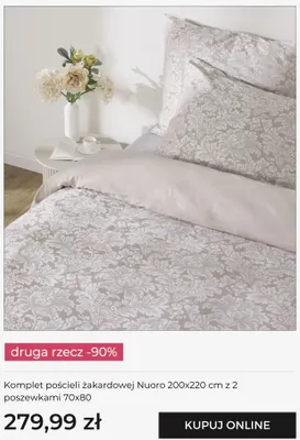 Komplet pościeli żakardowej Nuoro 200x220 cm z 2 poszewkami 70x80 home & you promocja w home&you