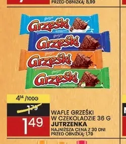 Wafle Grześki w czekoladzie Jutrzenka promocja w Wafelek