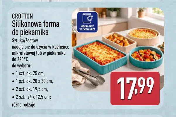 Silikonowa forma do piekarnika Crofton 2-pak 24x12,5 cm promocja w Aldi