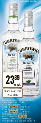 Wódka Żubrówka Biała z nutą mięty promocja w Dino