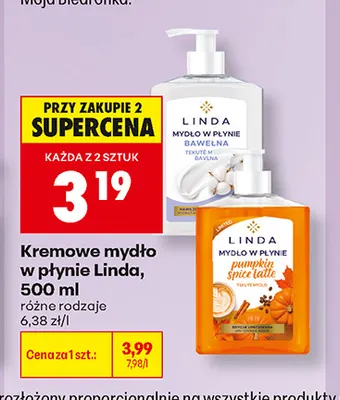 Kremowe mydło w płynie Linda Bawełna promocja w Biedronka