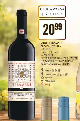 Wino Teramani Alazani Valley 2 rodzaje promocja w Dino