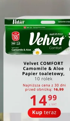 Papier toaletowy Velvet Comfort Camomile & Aloe promocja w Poczta Polska