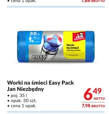 Worki na śmieci Easy Pack Jan Niezbędny 35 l promocja w Makro