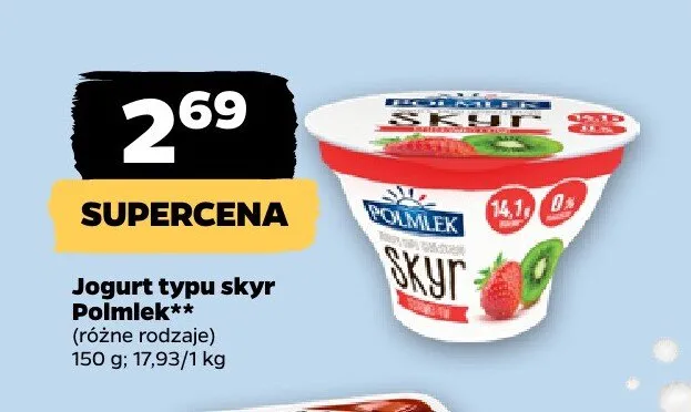 Jogurt typu skyr Polmlek promocja w Netto