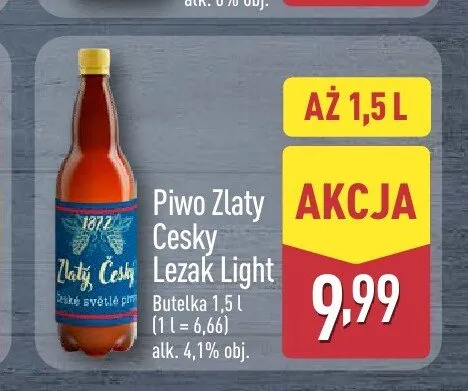Piwo Zlaty Cesky Lezak Light promocja w Aldi