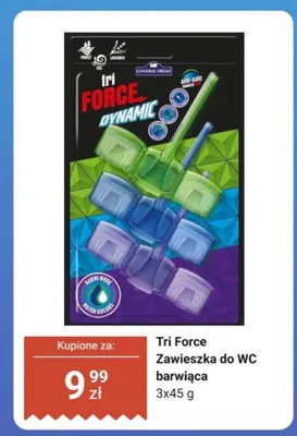 Zawieszka do WC barwiąca General Fresh Tri Force Dynamic 3-pak 45 g promocja w Dino