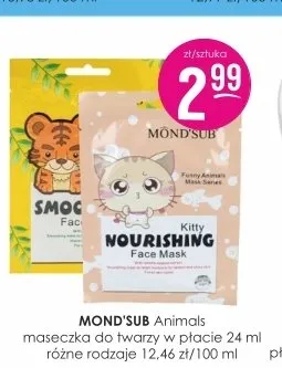 Maseczka do twarzy w płacie Mond'sub Animals promocja w Drogerie Jasmin