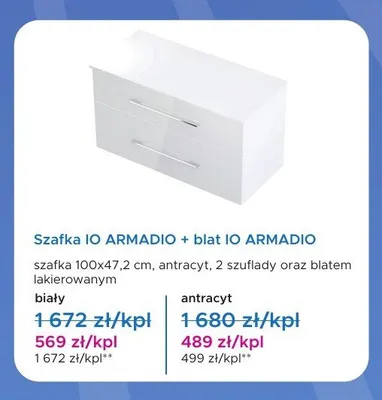 Szafka IO Armadio + blat IO Armadio antracyt promocja w Blu Salony Łazienek