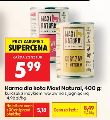 Karma dla kota kurczak z indykiem promocja w Biedronka